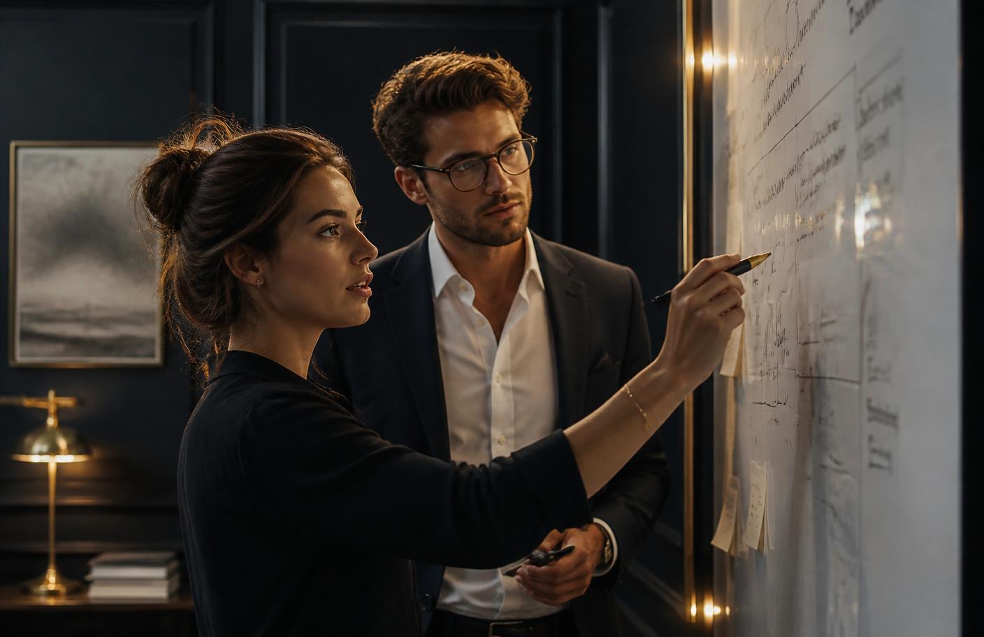 Professionals collaborating with emerging talent on a workplace project
